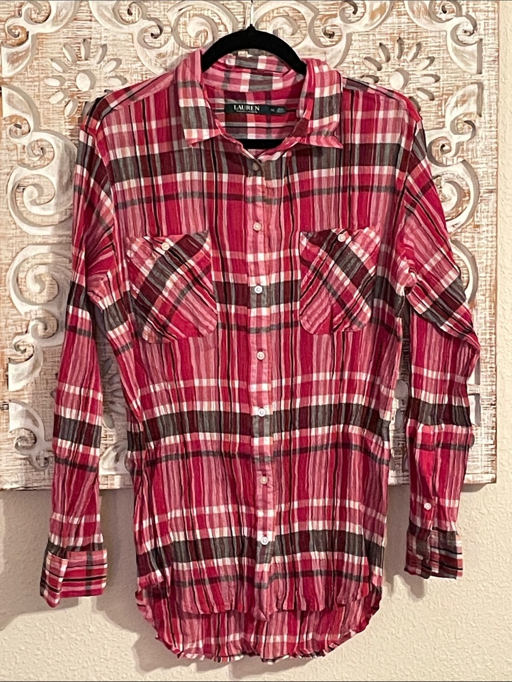 Lauren Ralph Lauren Red and Black Plaid Button-Down Shirt - Men